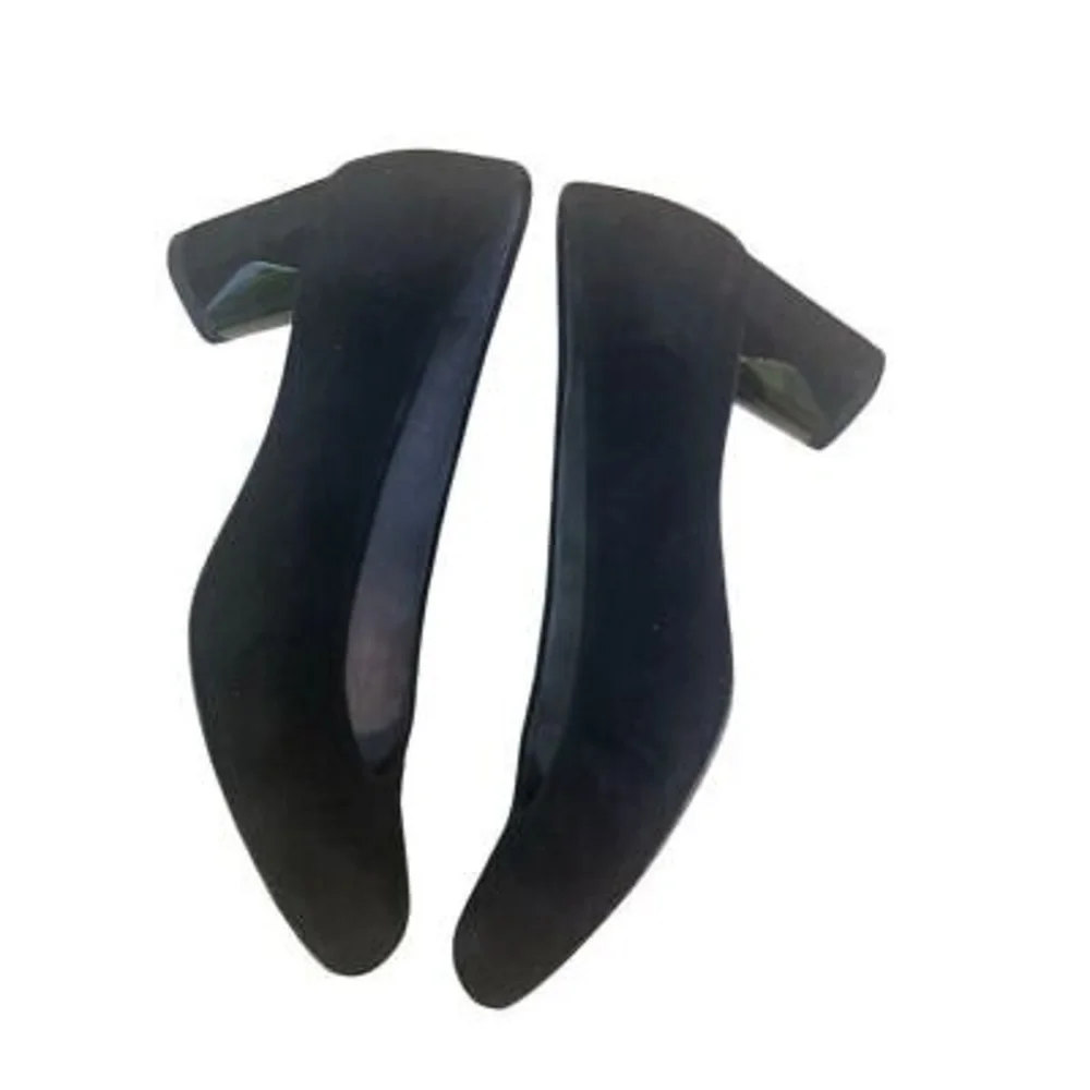 Stuart Weitzman Women's Black Suede Block Heel Pumps Size 6 Casual Office Party - Picture 9 of 16